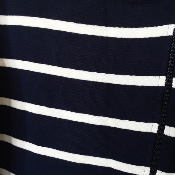 Chaps Navy and Ivory Zip Up Collared Sweater Cardigan XL - Picture 5 of 8